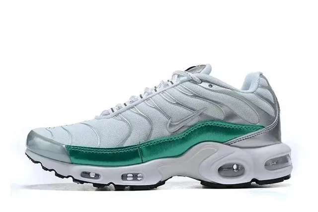 Nike Air Max Plus Metallic Silver and Emerald Green