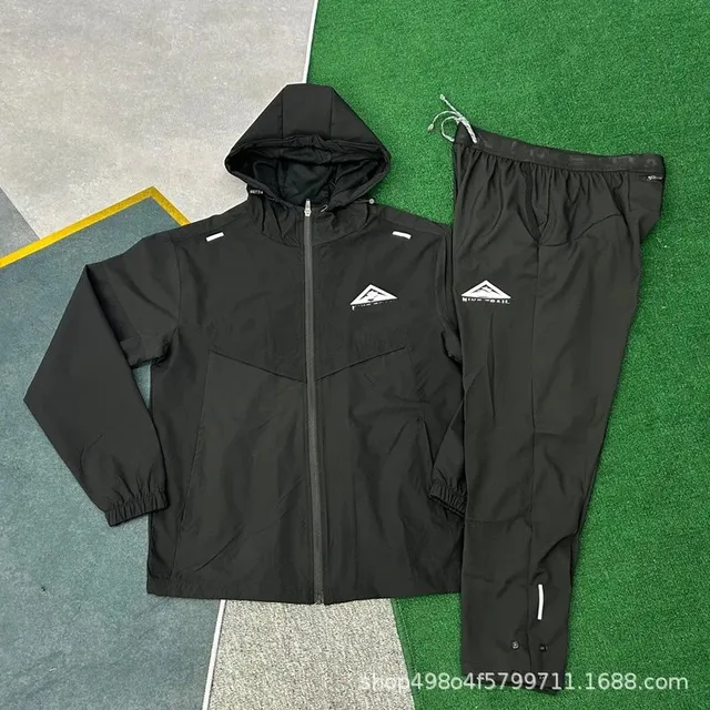 Salomon Windbreaker Jacket & Pants Set Black Logo