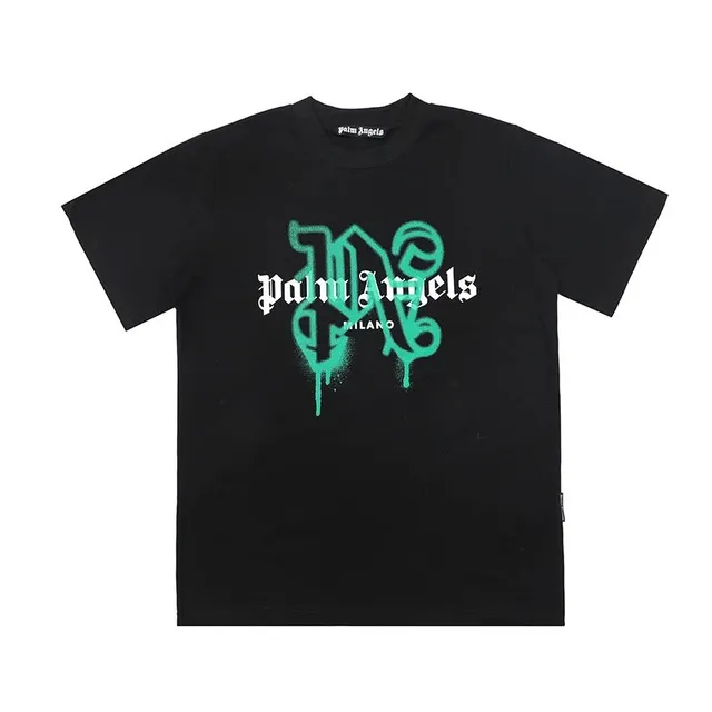 Palm Angels Graphic Tee Spray Paint Logo