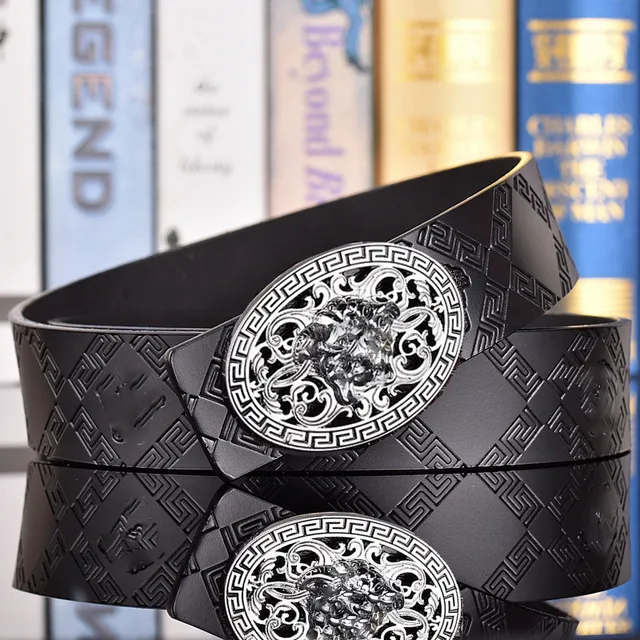 4 # Silver Buckle+Antique Medusa Black