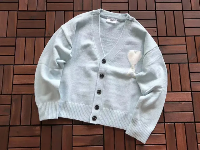 AMI Paris Cardigan Heart Patch