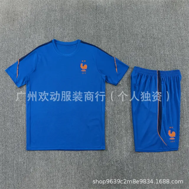 2627短袖法国彩兰色