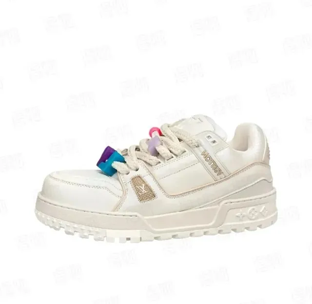 Louis Vuitton LV Trainer Monogram Leather with Colorful Lace Tips