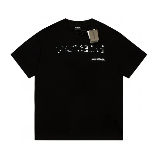 Balenciaga Logo Print T-Shirt Distressed White Logo
