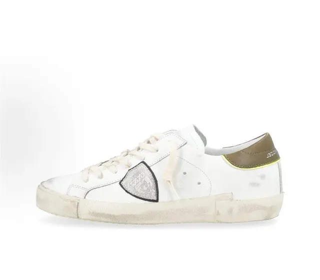 Philipp Plein Classic Sneaker Distressed White with Shield Logo