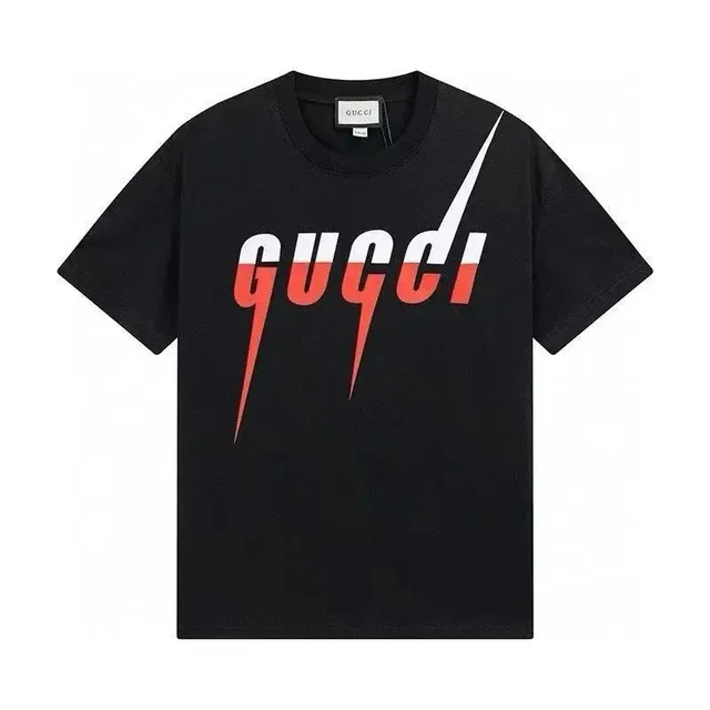 Gucci Logo T-Shirt Lightning Bolt Print