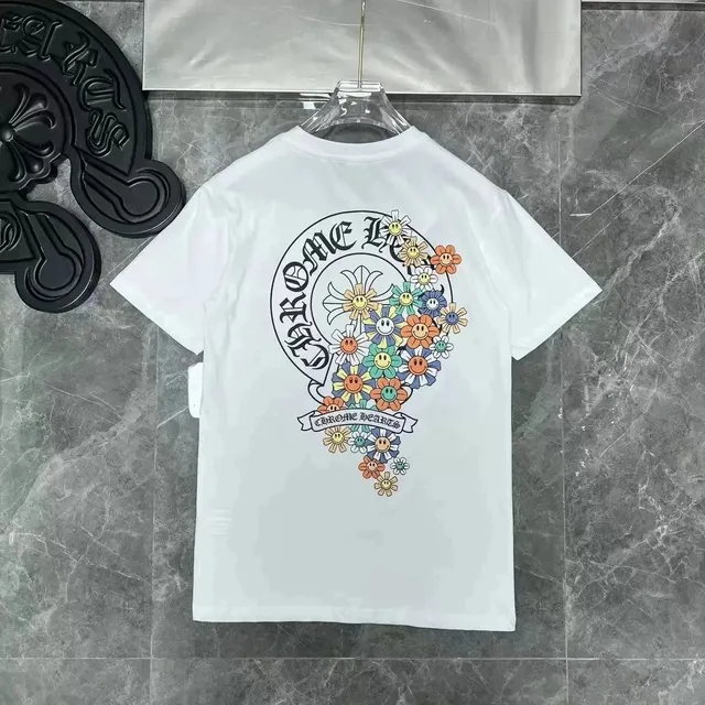 Chrome Hearts Graphic Tee Smiley Flower Print
