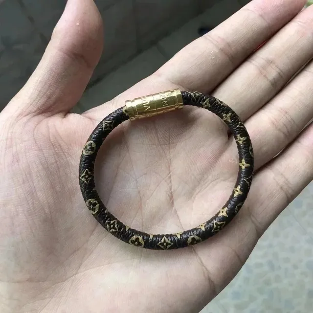Louis Vuitton Monogram Leather Bracelet Classic