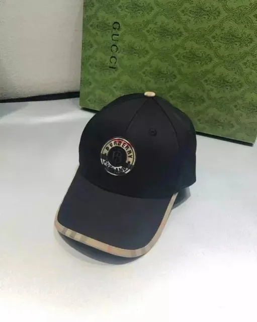 Burberry × Gucci Baseball Cap Checkered Brim