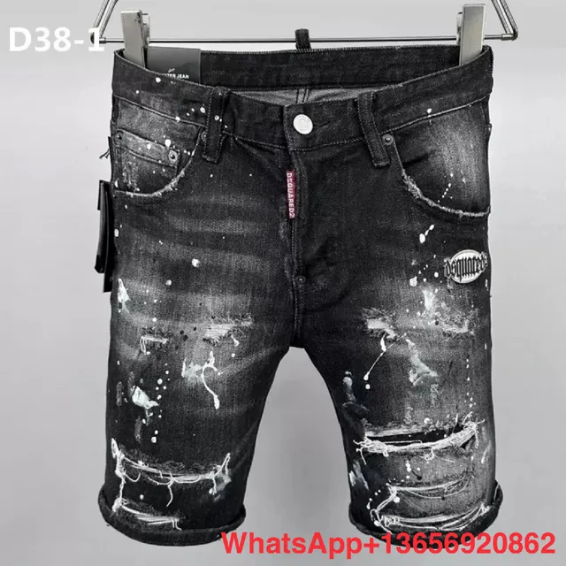 Dsquared2 Distressed Denim Shorts Paint Splatter