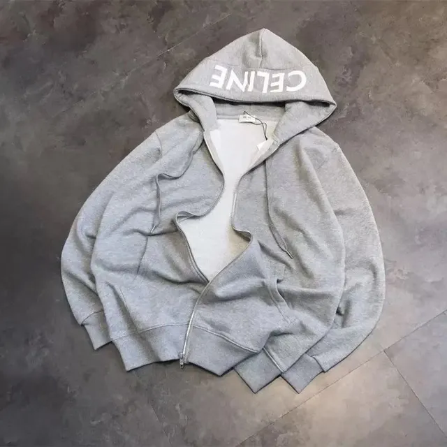Celine Zip-Up Hoodie Logo Hood