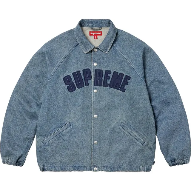 Supreme Denim Coaches Jacket Embroidered Logo