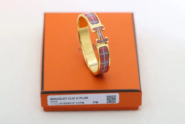 Hermès Clic H Bracelet Plaid Enamel