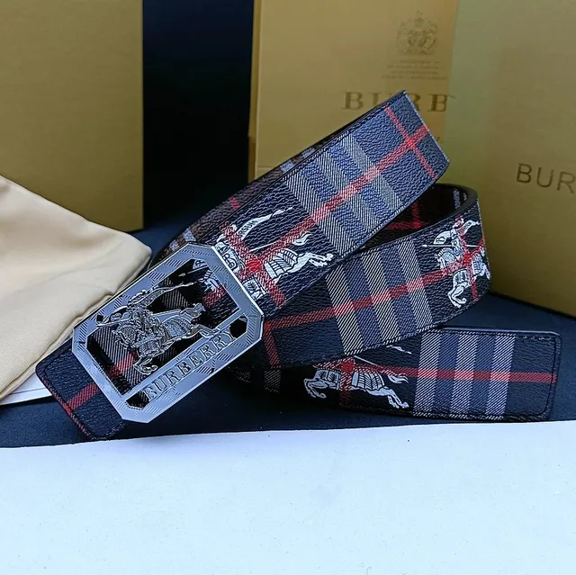Burberry Equestrian Knight Belt Nova Check with Knight Print