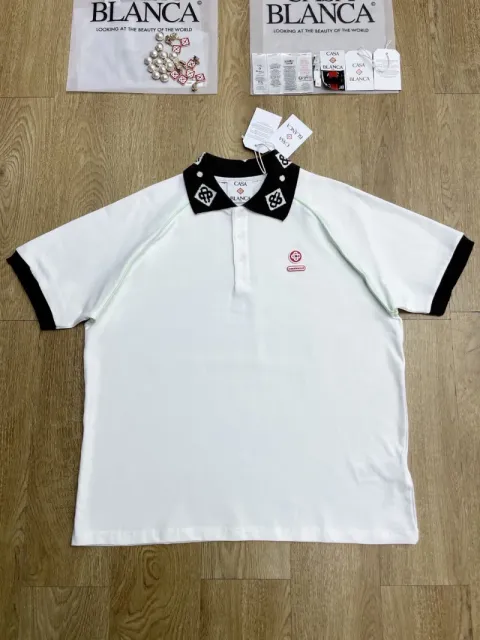Casablanca Polo Shirt Contrast Collar and Cuffs
