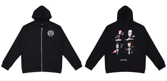 Chrome Hearts Zip-Up Hoodie Graphic Print