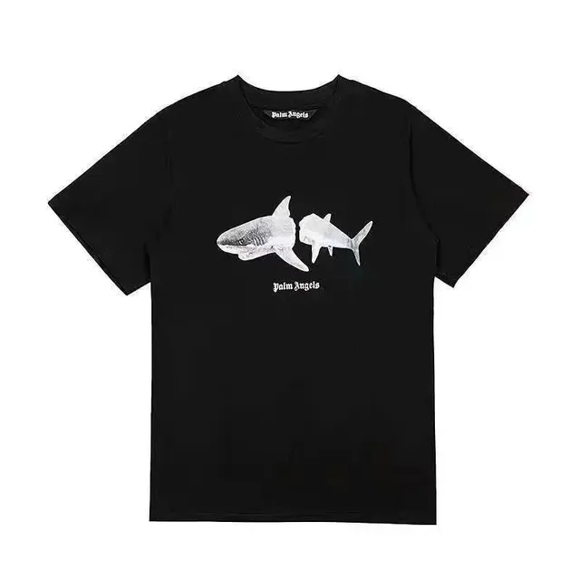 Palm Angels Shark Graphic Tee Shark Print