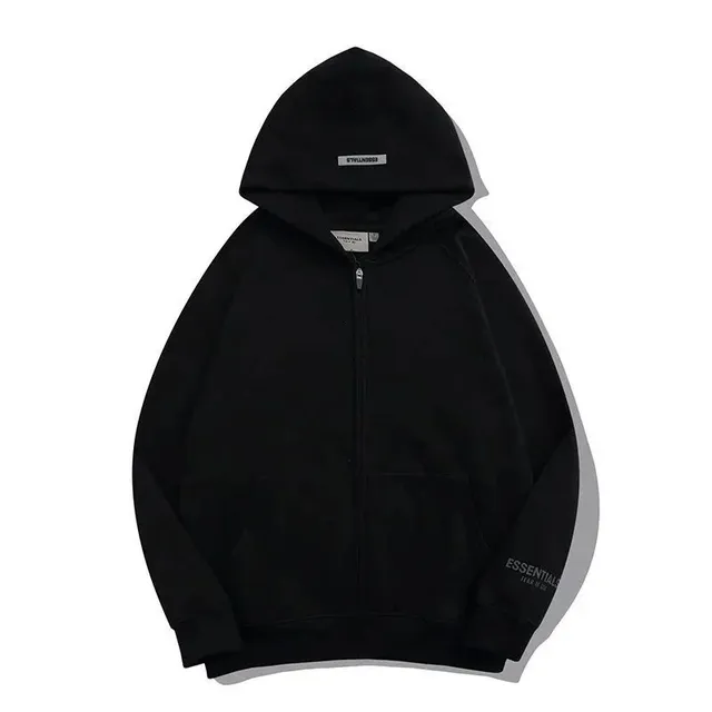 Fear of God Essentials Zip-Up Hoodie Essentials Logo