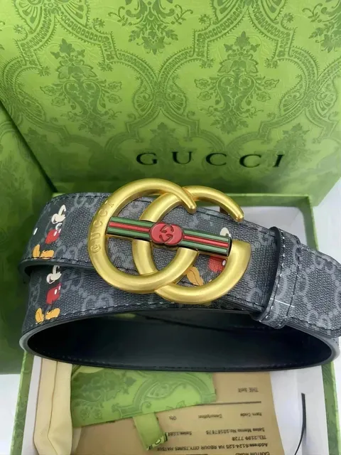 Gucci × Disney Horsebit 1955 Belt Mickey Mouse Print