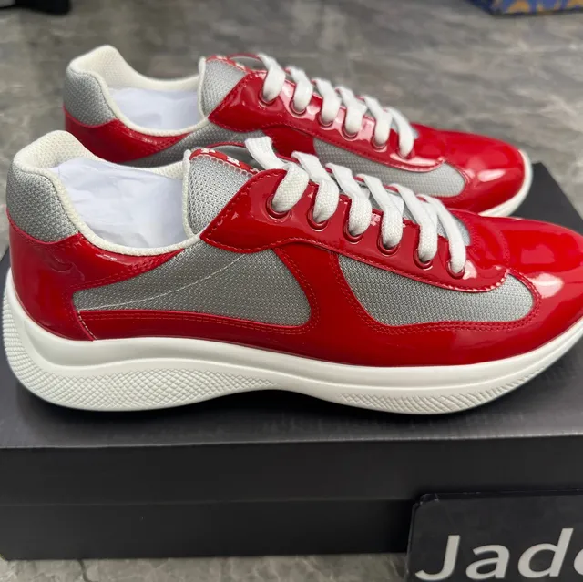 Prada Linea Rossa Sneaker Glossy Red and Grey
