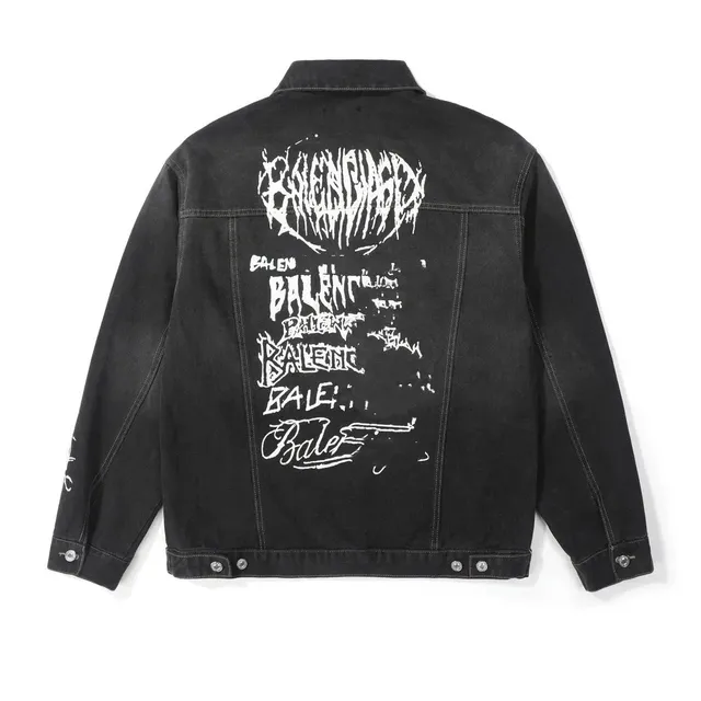 Balenciaga Denim Jacket Graffiti Print