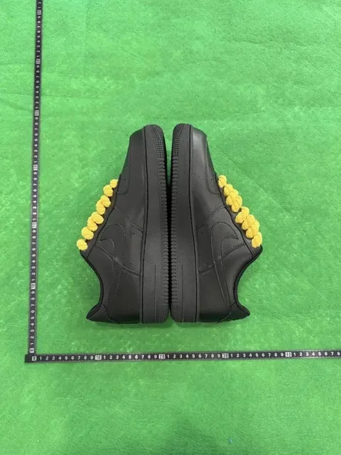 Nike Air Force 1 Low Black with Yellow Pom-Pom Laces