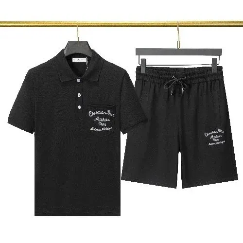 Dior Polo and Shorts Set Embroidered Logo