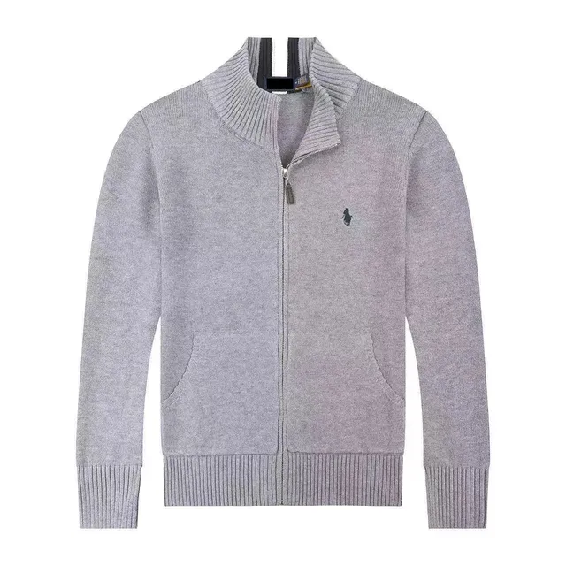 Polo Ralph Lauren Zip-Up Knit Sweater Heather Grey