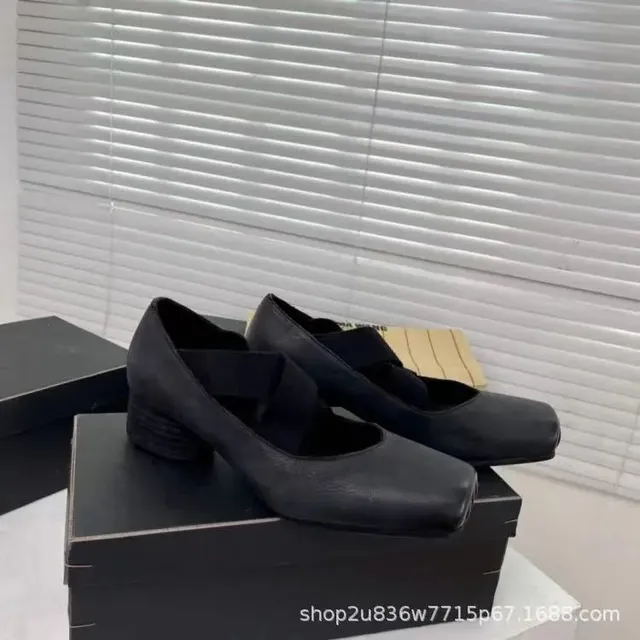 Maison Margiela Tabi Mary Jane Black Leather