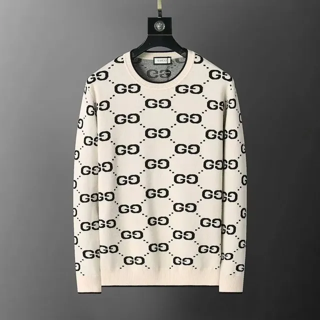 Gucci GG Monogram Knit Sweater Off-White with Black GG Print