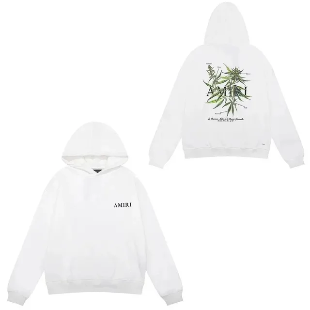 Amiri Hoodie Cannabis Botanical Print