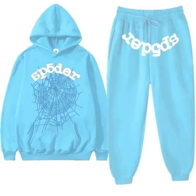 Sp5der Hoodie and Joggers Set Spider Web Print