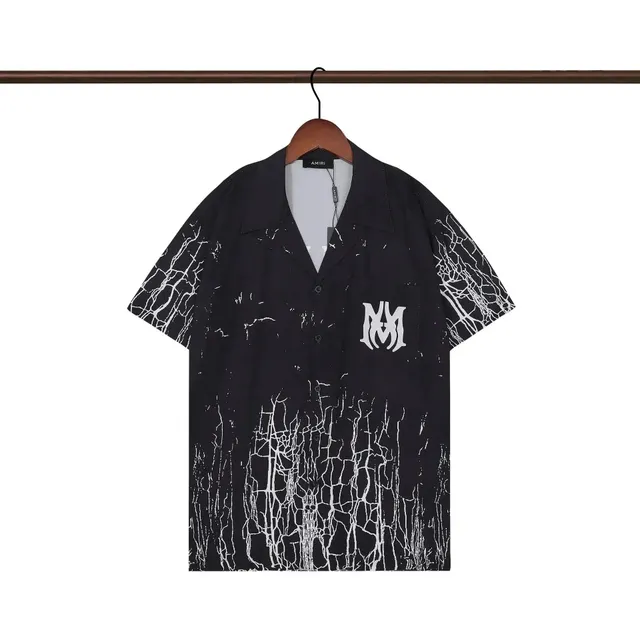 Amiri Cracked Print Shirt Cracked White Print