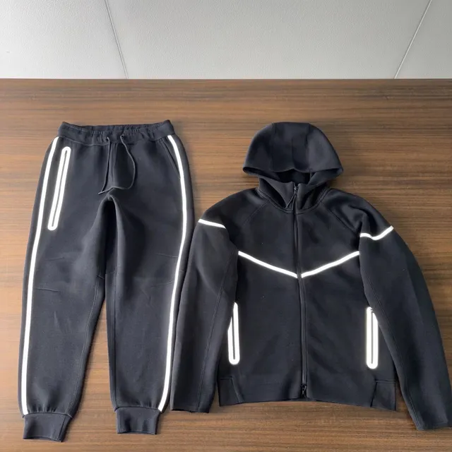 Nike Tech Fleece Hoodie and Joggers Reflective Stripe