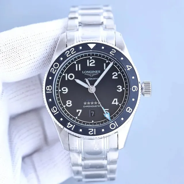 Longines Automatic Chronometer Black Dial with Blue Second Hand