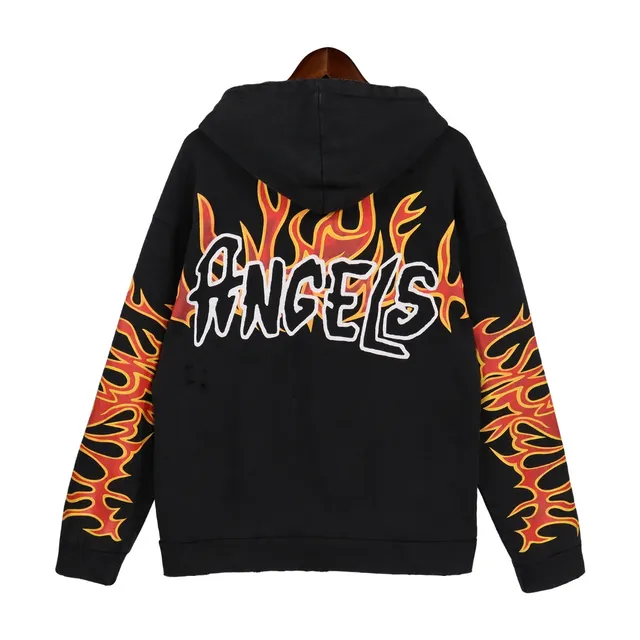 Palm Angels Flame Hoodie Angels Flame Print