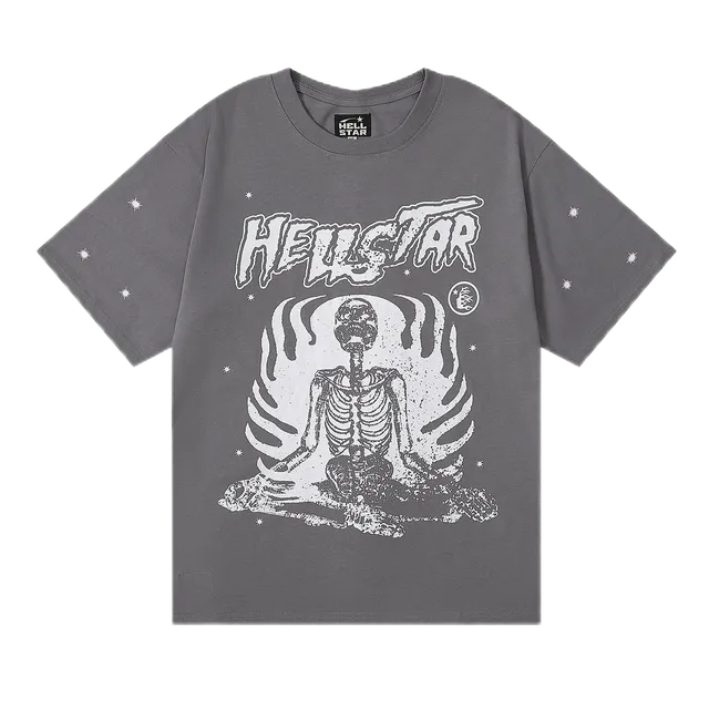 Hellstar Skeleton Graphic Tee Meditating Skull Print