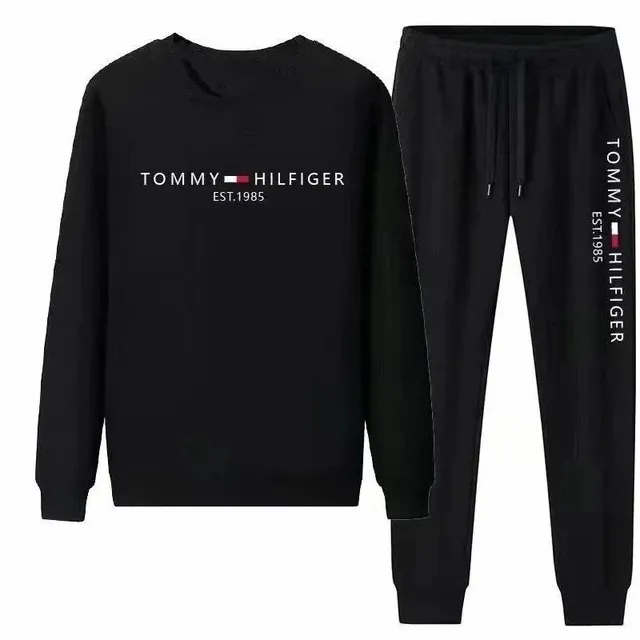 Polo Ralph Lauren Logo Sweatshirt and Joggers Set Black Logo Print