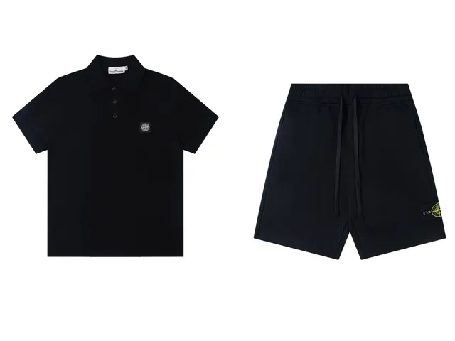 Stone Island Polo and Shorts Set Compass Patch