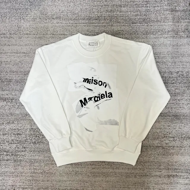 Maison Margiela Crewneck Sweatshirt Torn Paper Print