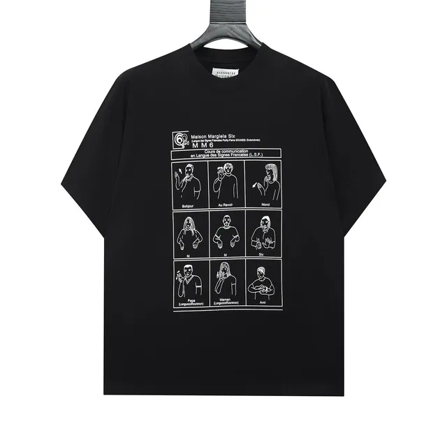 Maison Margiela Graphic T-Shirt French Sign Language Print