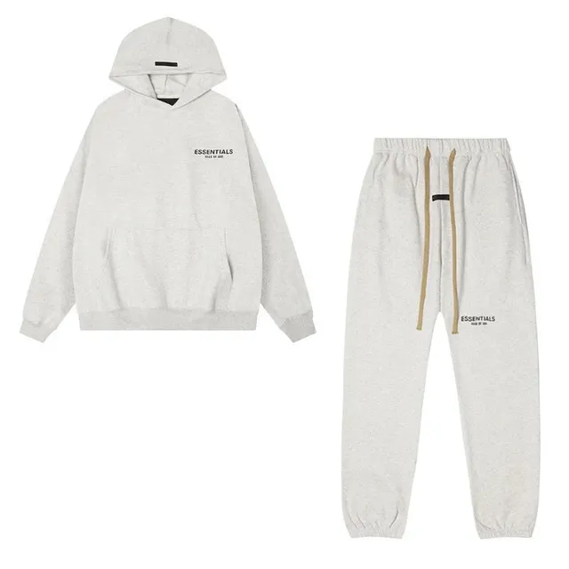 Fear of God Essentials Hoodie and Joggers Set Heather Grey