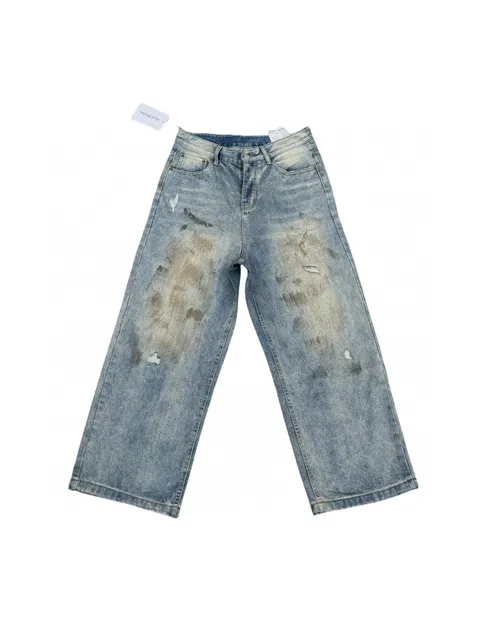 Acne Studios Wide-Leg Jeans Distressed Wash