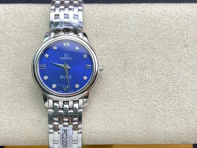 Omega De Ville Blue Dial with Diamond Hour Markers