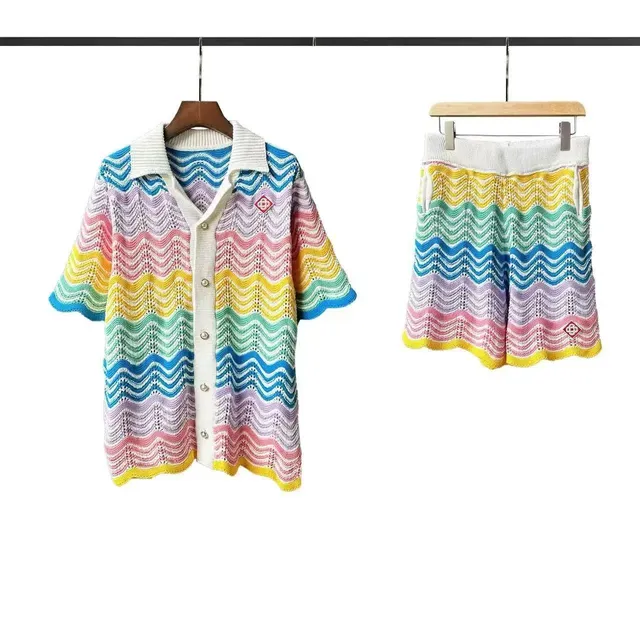Balenciaga Knit Set Zigzag Wave Pattern