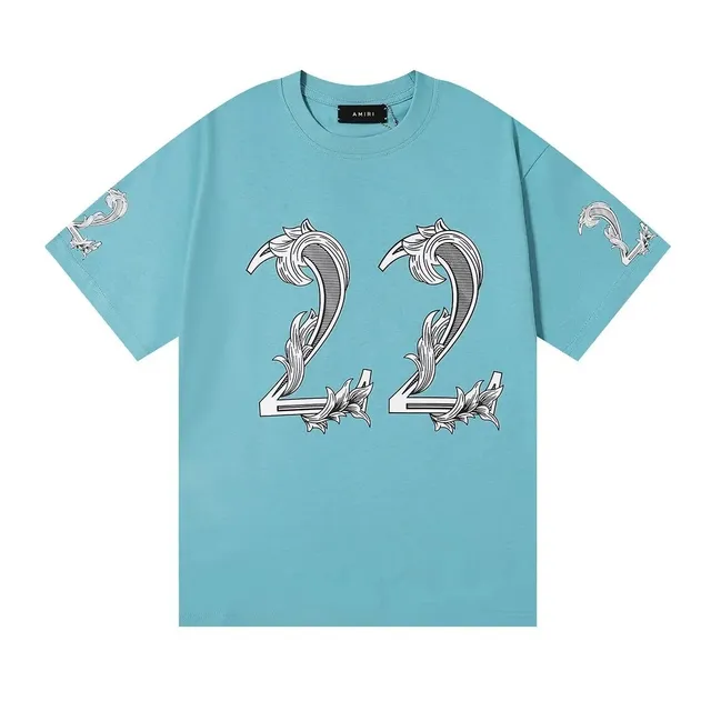 Amiri Graphic Tee Ornate '22' Print