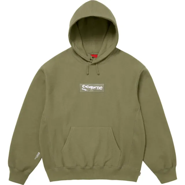 Supreme Box Logo Hooded Sweatshirt Olive