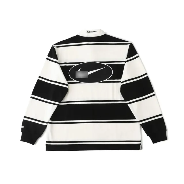 Nike × Supreme Rugby Shirt Black White Striped