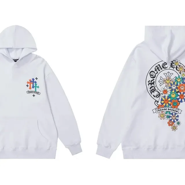 Chrome Hearts Hoodie Floral Cross Print