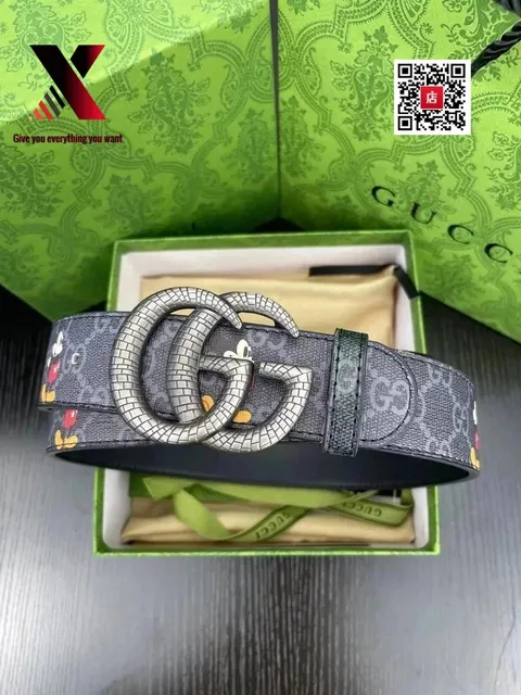 Gucci × Disney Horsebit Belt Mickey Mouse Print
